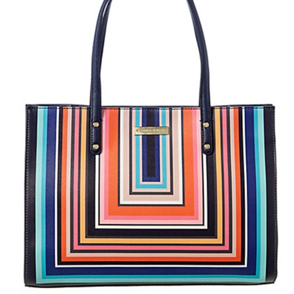 Trina Turk Striped Square Tote - New With Tags - Picture 1 of 7